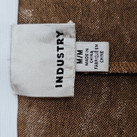 Industry Republic Clothing Slip On Tan/Cream Stretch Bell Bottom Damask Pants - Picture 3 of 5